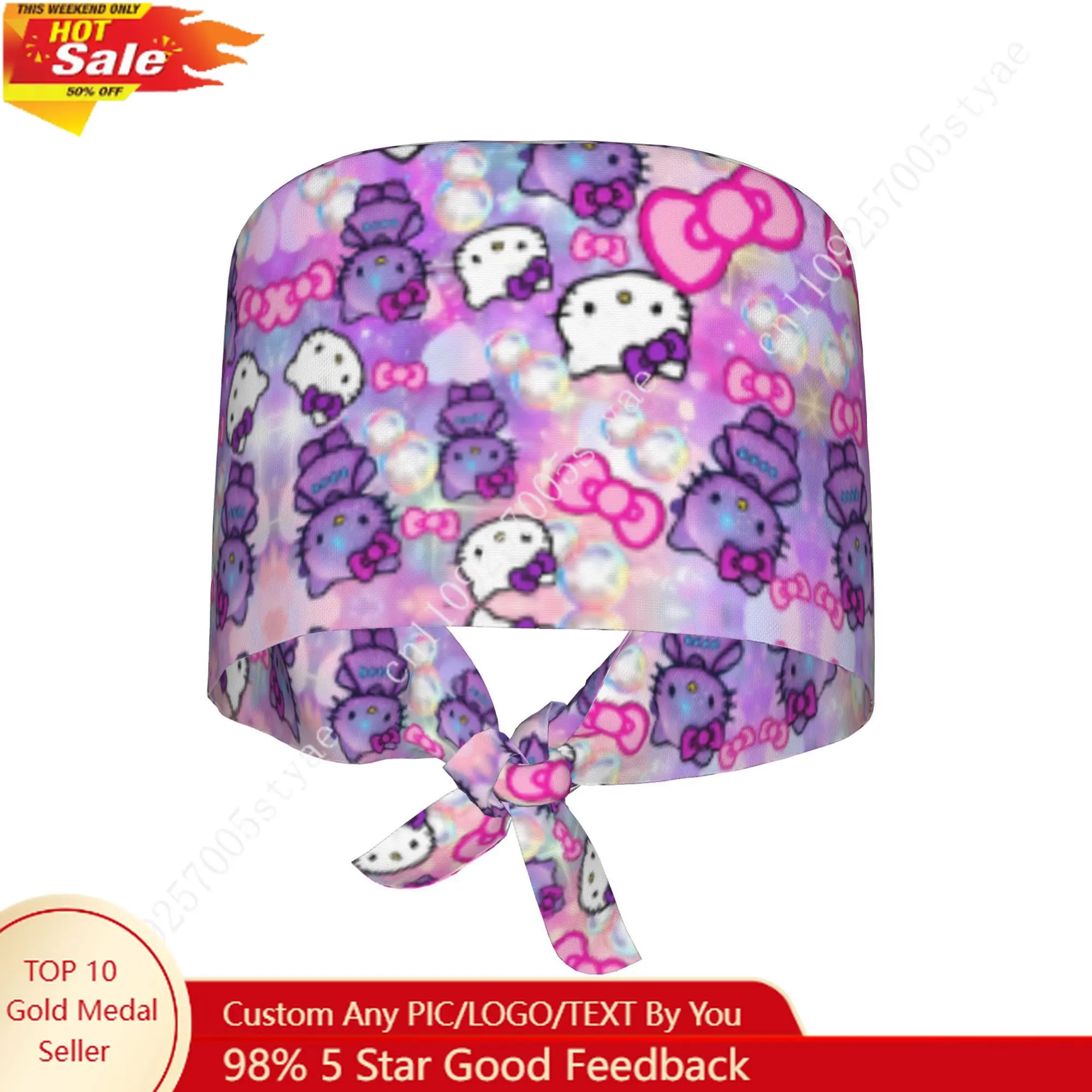 

Hello Kitty Sanrio Offers A Distinctive Unisex Lightweight Work Hat Featuring An Adjustable Drawstring Ideal for Chefs Nurse