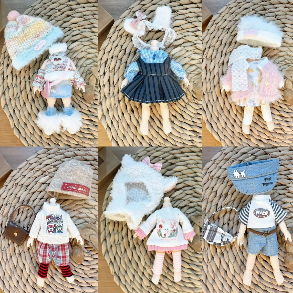 

16-18cm BJD Doll Set 1/8 BJD Doll Clothes Dress Cute Casual Suit Dress Up Children's Toys Doll Accessories for Girls Boys Gifts
