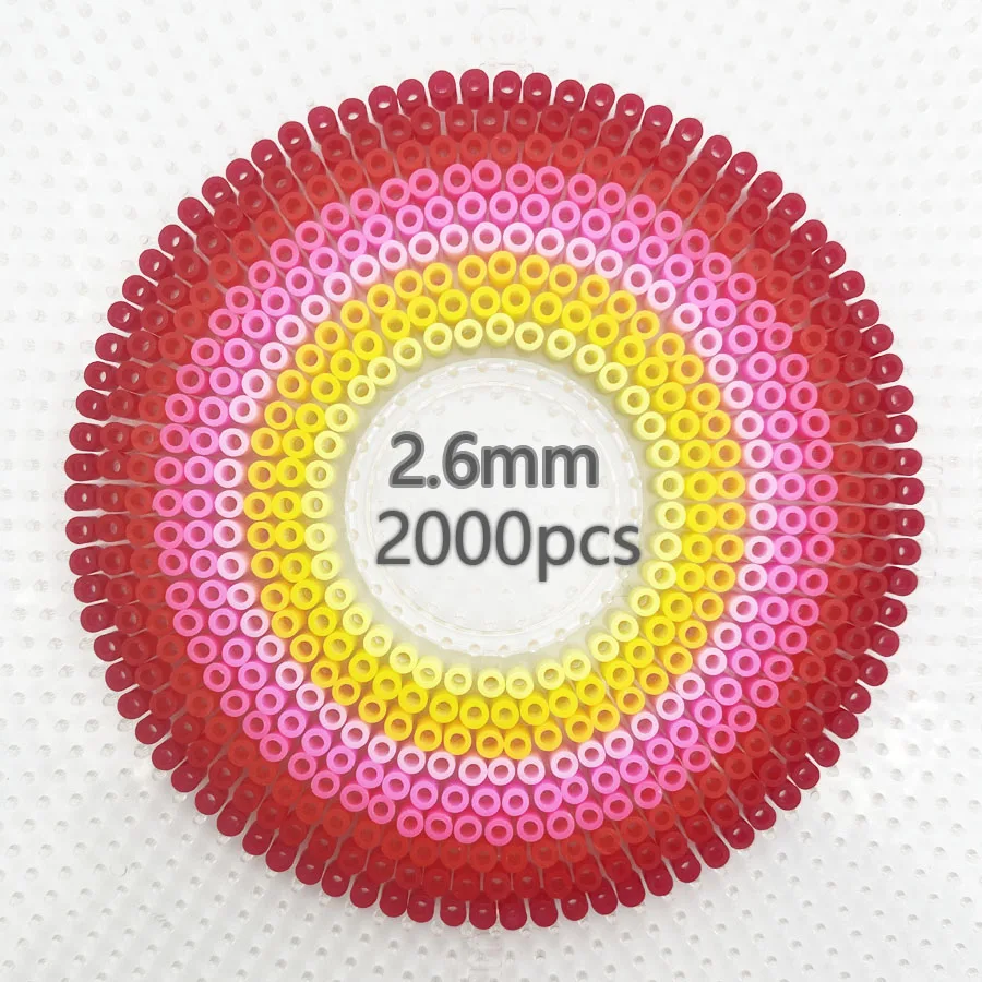 2,6mm 2000 uds/rojo naranja amarillo rosa Perler cuentas de hierro para niños Hama cuentas Diy rompecabezas de píxeles juguete de regalo hecho a