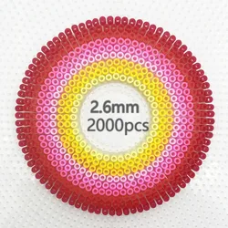 2.6mm 2000 peças/vermelho laranja amarelo rosa perler contas de ferro para crianças hama contas diy pixel quebra-cabeças brinquedo de presente artesanal de alta qualidade