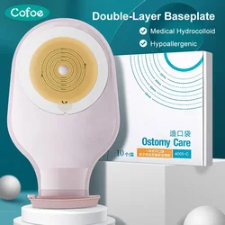 Cofoe 10pcs/lot One-piece Ostomy Bags Disposable Colostomy Pouch Opening 20-60mm With Clip Closure for Ostomy Patient