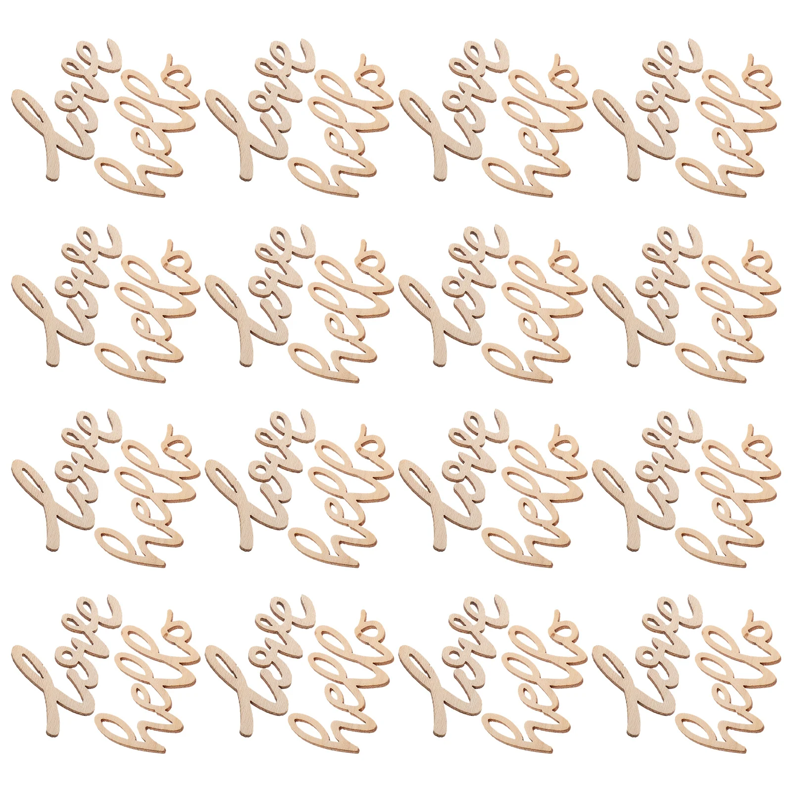 

40Pcs Love and Hello Wooden Cutouts Hollow Letter Wood Pieces for DIY Painting Crafts Valentine Tabletop Decorations Home