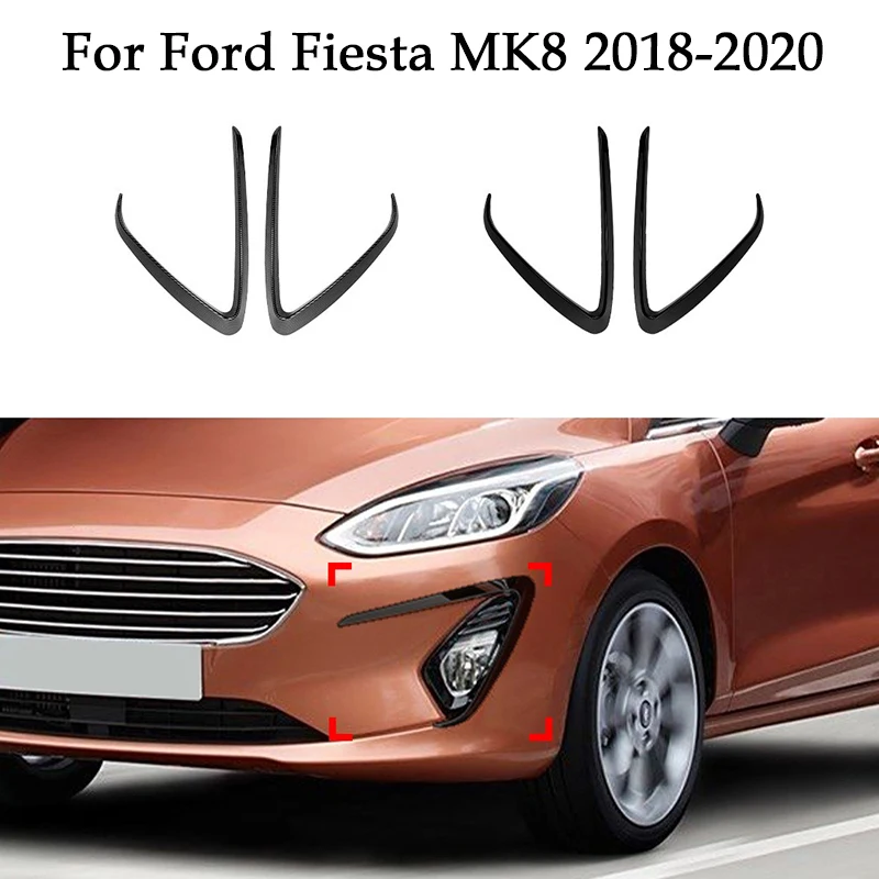 

Автомобильный передний ветровой нож для Ford Fiesta MK8 2018-2020, боковое ветровое лезвие, вентиляционное отверстие, сплиттер, защита, автомобильные комплекты кузова, автомобильные аксессуары
