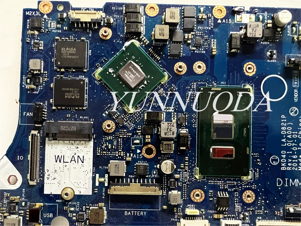 BKD40 LA-D821P For DELL Inspiron 7460  7560 Laptop Motherboard with i3 i5 i7 7th CPU 940MX 4G GPU 100% Tested good