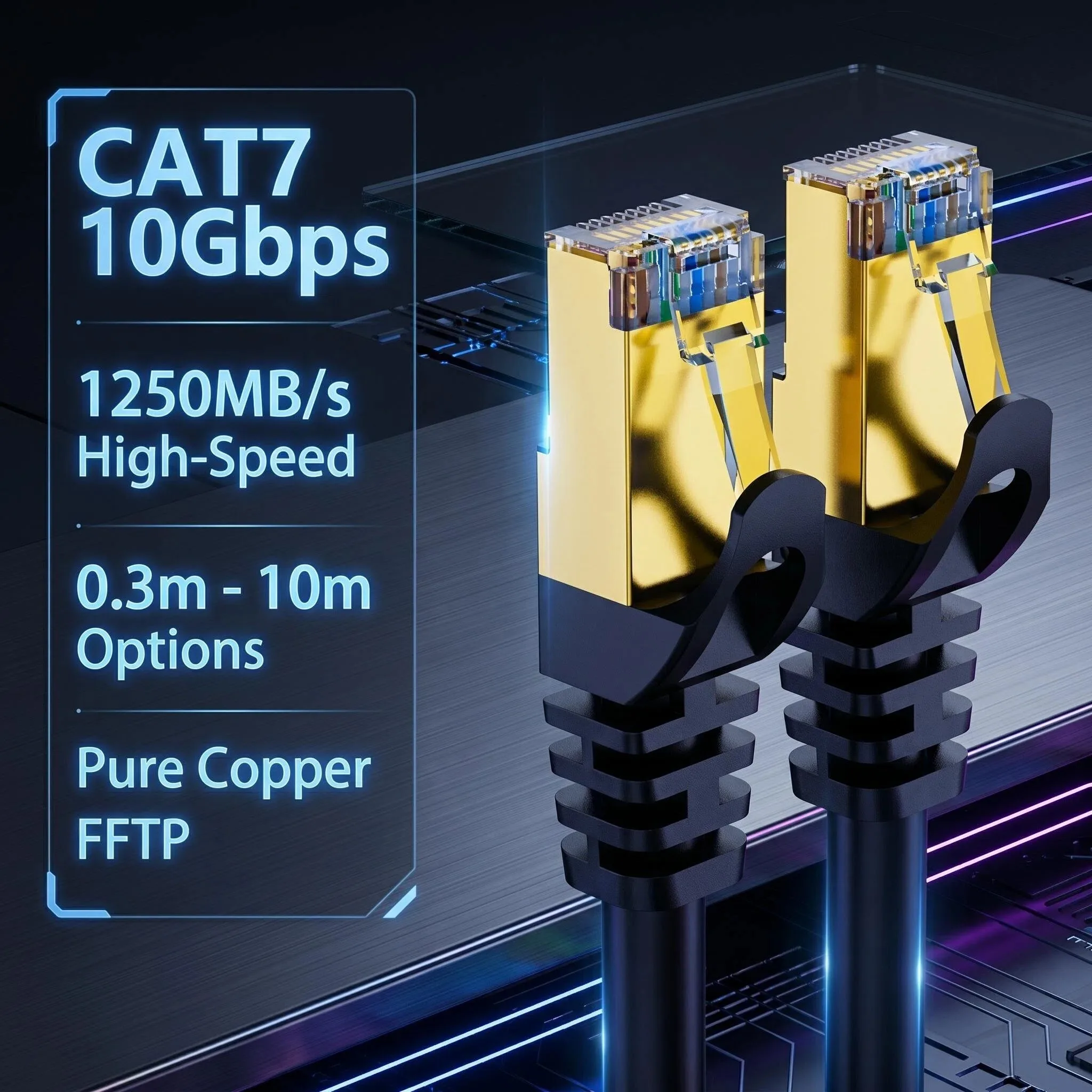 Câble Ethernet Cat7 0,5M-10M 10 Gbit/s Haute Vitesse Gigabit FFTP STP RJ45 Câble Réseau LAN Câble Patch Code pour Routeur Ethernet
