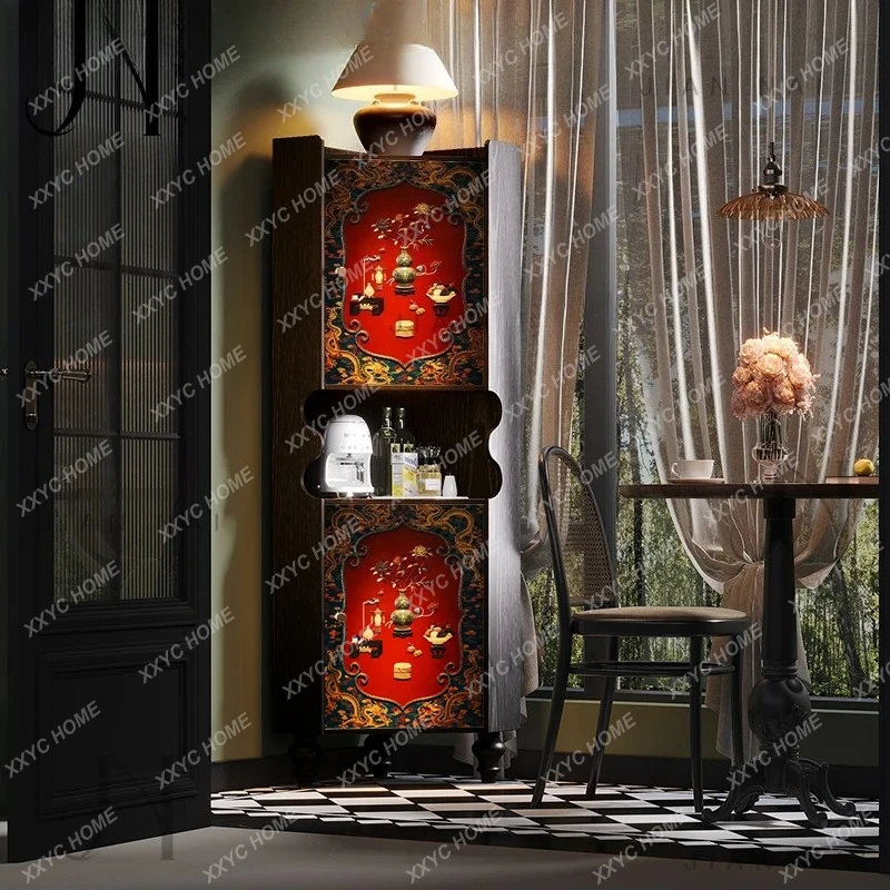 

Средневековый угловой шкаф из массива дерева для гостиной, спальни, настенный шкаф для хранения