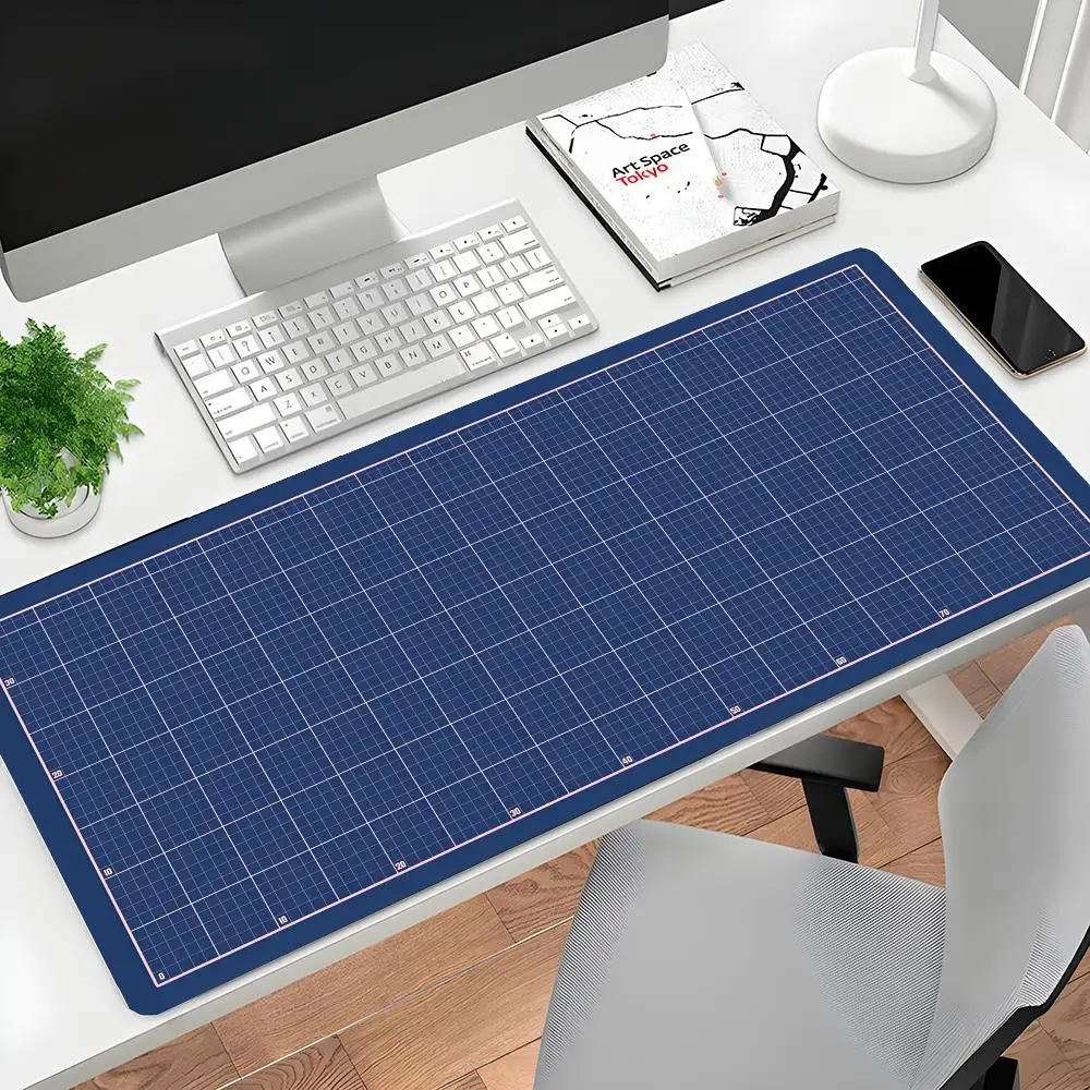 

blue Mouse Pad Cutting Desk Mat Kawaii Office Laptop Gaming Mousepad Minimalistic Rubber Keyboard Mouse Mats Computer Carpet