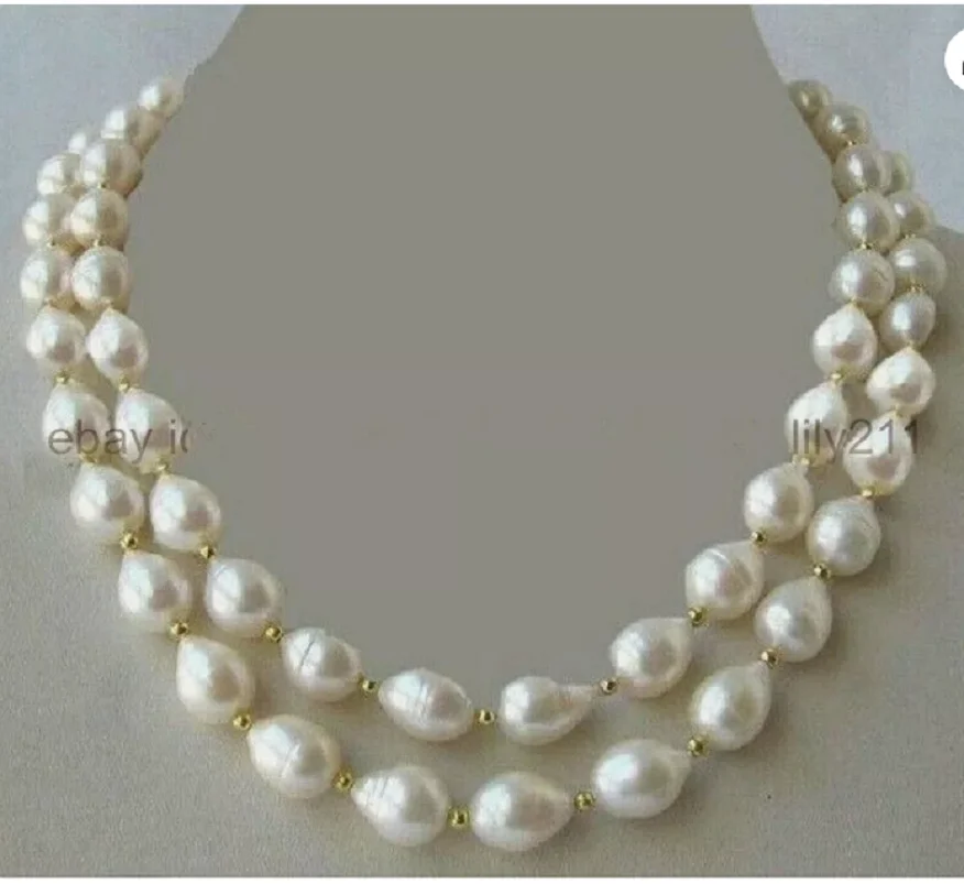 AAA NATURAL HUGE 11-13MM SOUTH SEA REAL WHITE BAROQUE PEARL NECKLACE 35