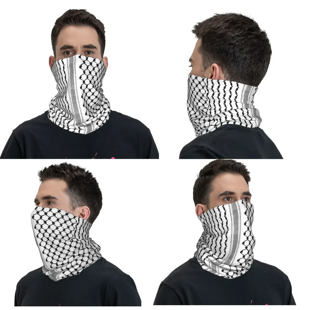 Palestinian Hatta Kufiya Palestine Arabic Keffiyeh Design Bandana Neck Gaiter Printed Wrap Scarf Headband Riding For Men Women