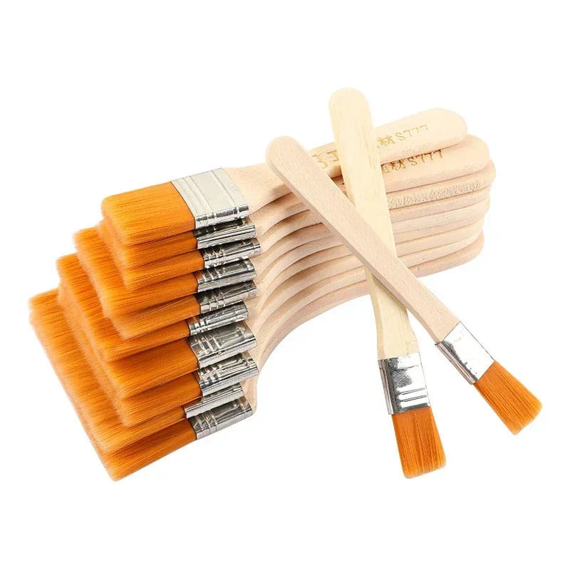 

10Pcs Wooden Handle Brush Nylon Bristles Welding Cleaning Tools Phone Tablet Laptop Keyboard Brushes Solder Flux Paste Brush