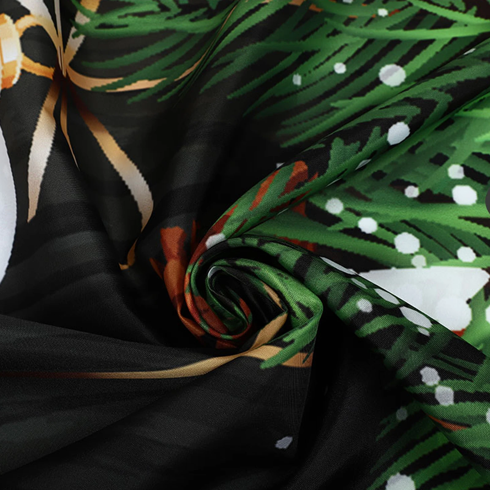 

Waterproof Shower Curtain Polyester Bath Drapery Cartoon Christmas Home Xmas Bathroom