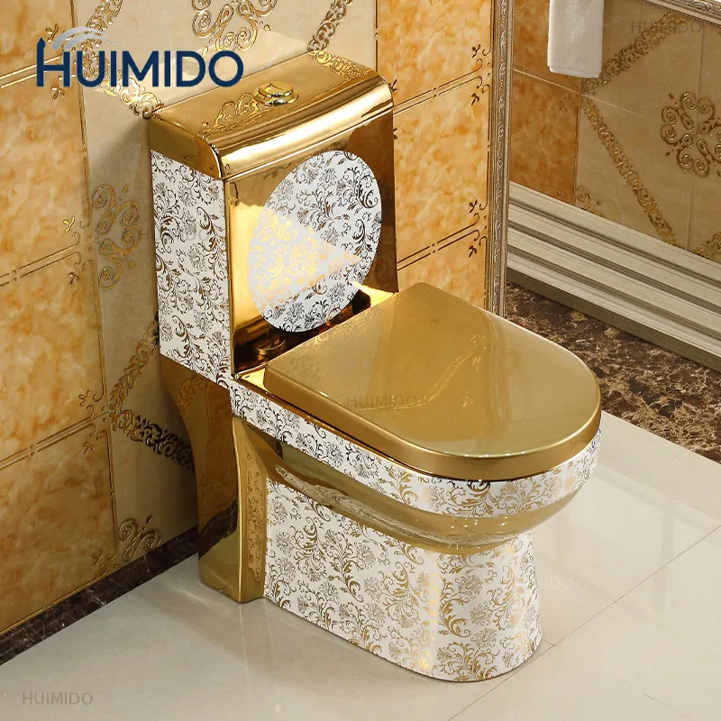 Household flush toilet Water-saving silent siphon Super swirl toilet Gold European toilet