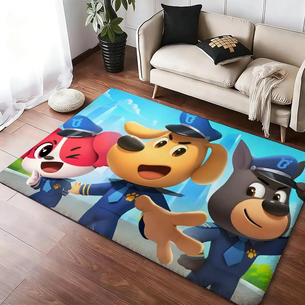 Safety Sheriff Labrador Floor Mat Soft Thickened Absorbent Non-Slip Bedroom Living Room Door Mat Home Decor Flannel Rugs