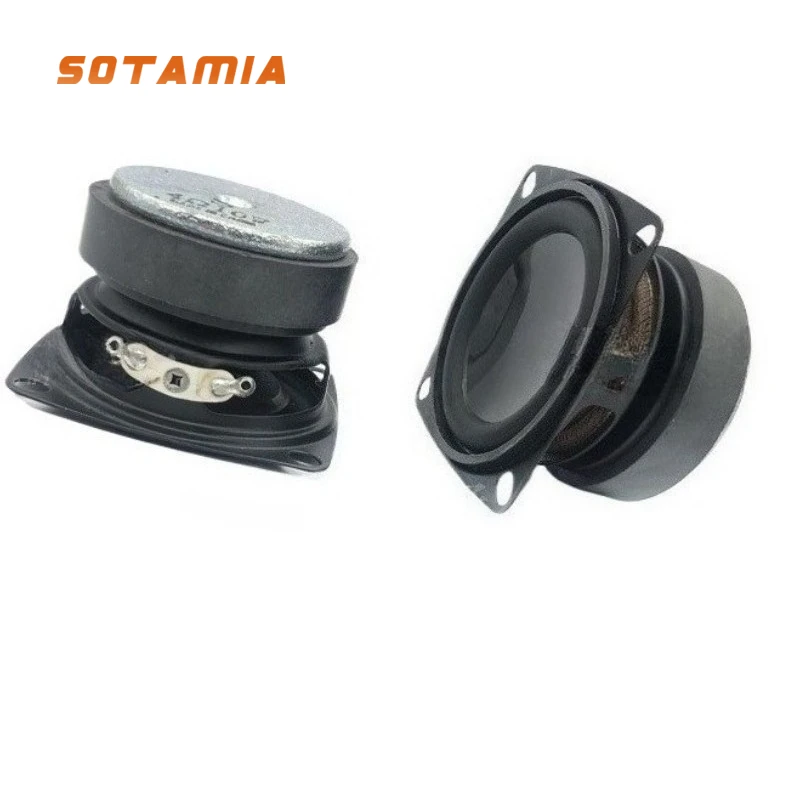 

SOTAMIA 2 шт. 2-дюймовый квадратный полнодиапазонный динамик аудио 52 мм 4 Ом 10 Вт звук музыкальный мощный громкоговоритель DIY портативный Bluetooth динамик