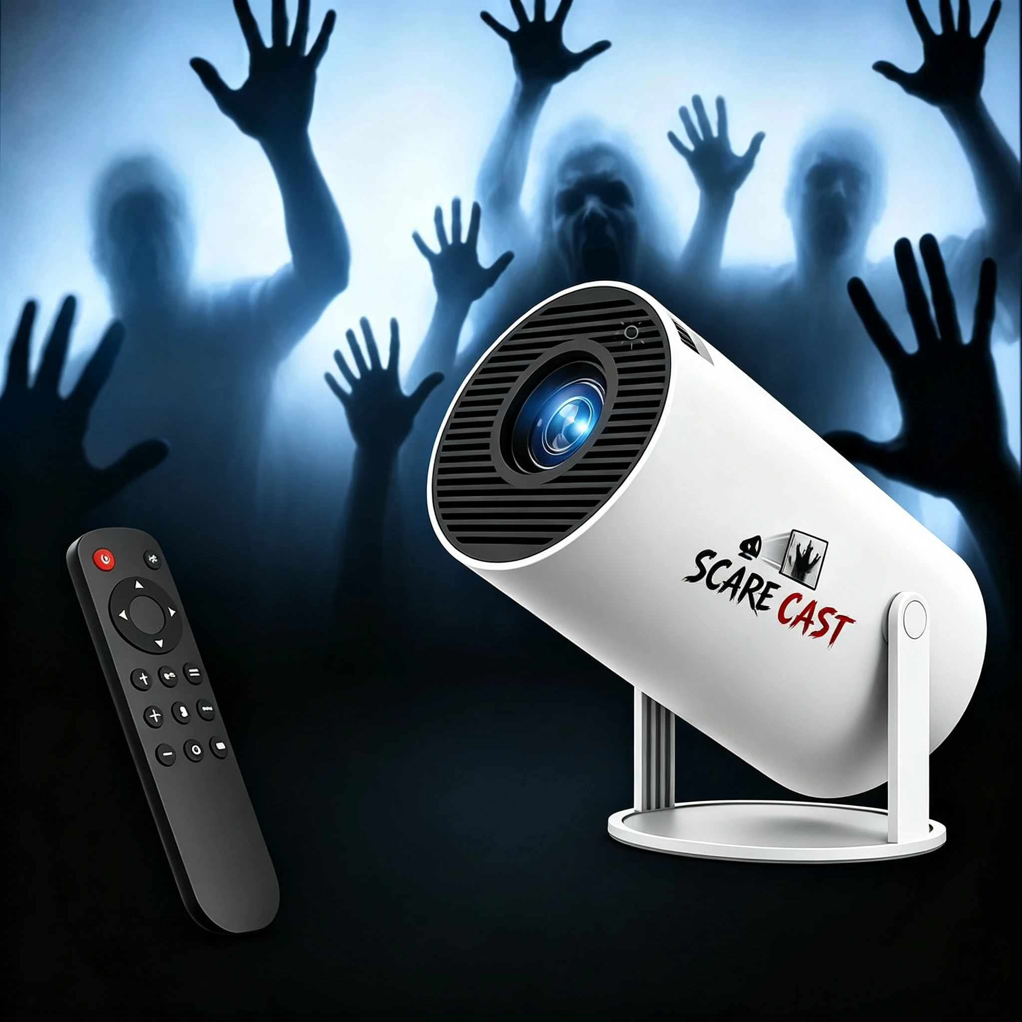 Scare Cast Projector, Fantasy Projector - Smart Halloween Window Movie Projector with Dual WiFi  Outdoor Horror Display