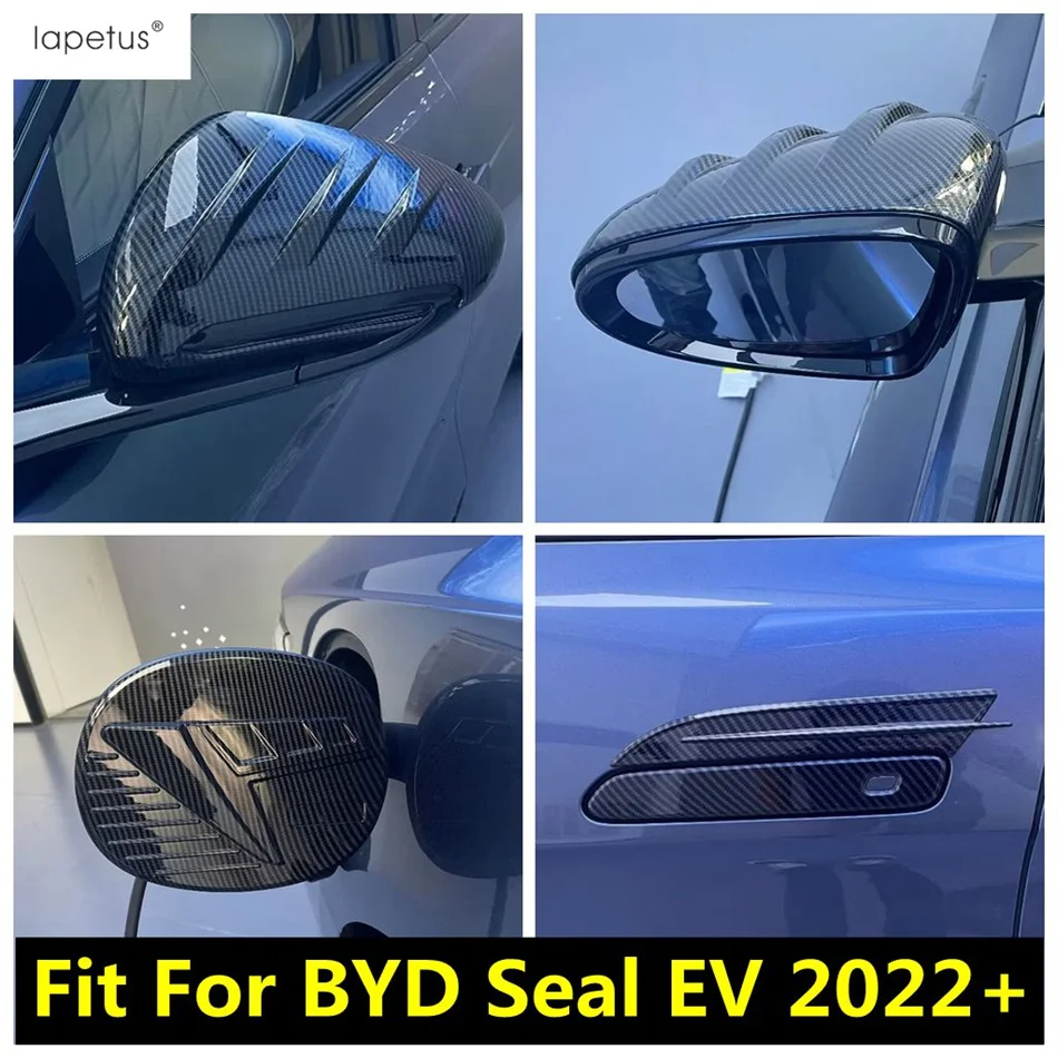 

Rearview Mirror / Door Handle Bowl / Charging Port Panel Cover Trim For BYD Seal EV 2022 2023 2024 ABS Carbon Fiber Accessories