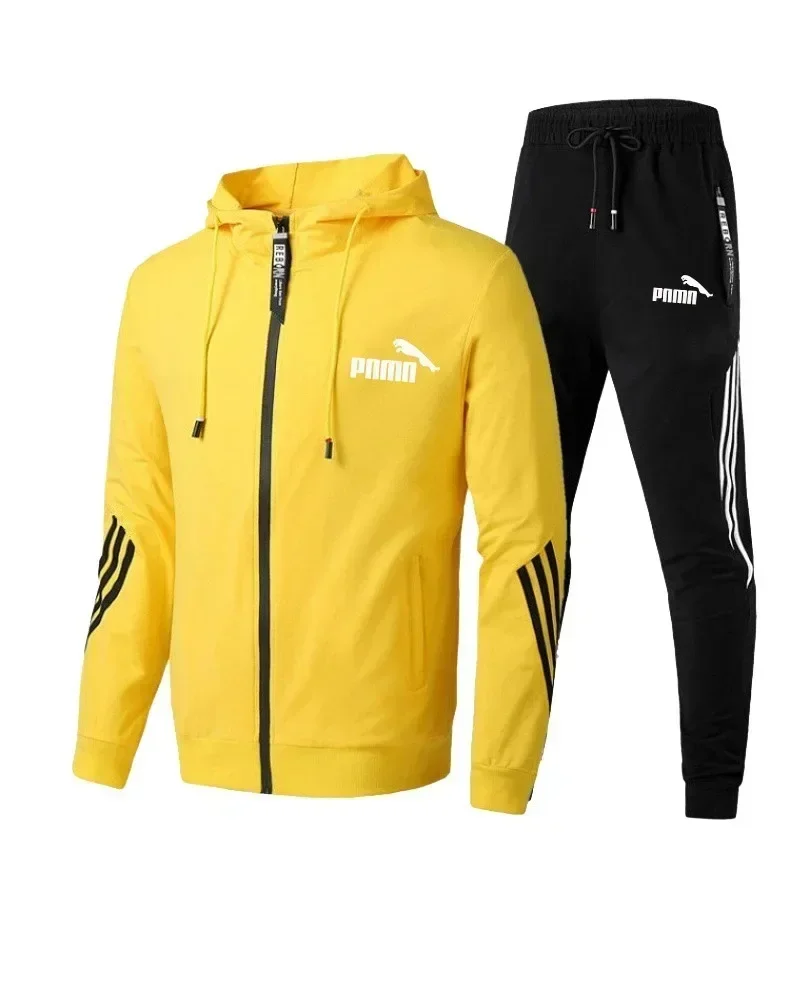 New Spring Autumn High-quality Simplicity Fashion Trend Leisure Zipper Jacket Sports Suit Men\'s Outdoors Sportswear Sports Pants