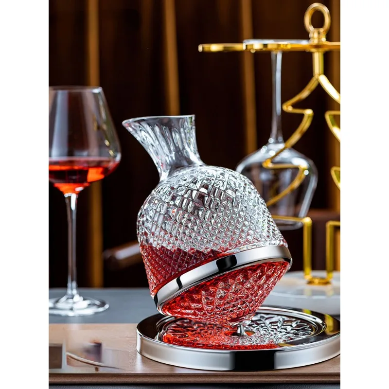 Crystal High-End Gyro Rotating Red Wine Decanter Wine Glass Suit Household Advanced Sense Tumbler