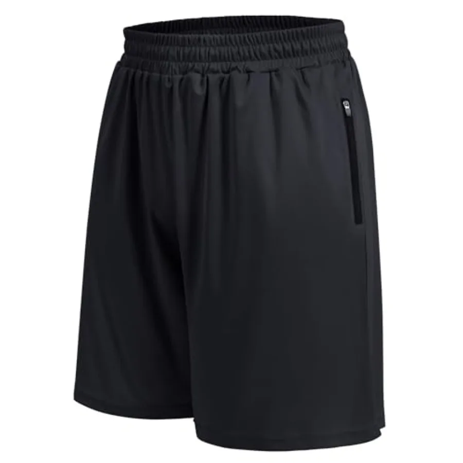 

Basketball Gym Mens Shorts with Zipper Pockets - Quick Dry Lightweight Athletic Workout Running Casual Shorts for Men