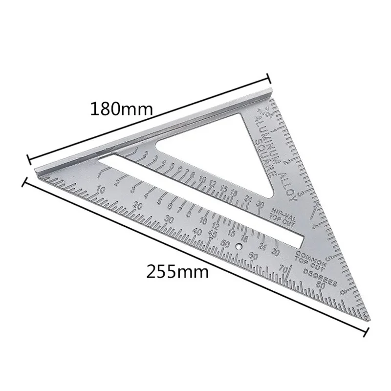 New Speed Square Protractor Aluminum Alloy Miter Framing Tri-square Line Scriber Saw Guide Measurement Inch Carpenter Ruler