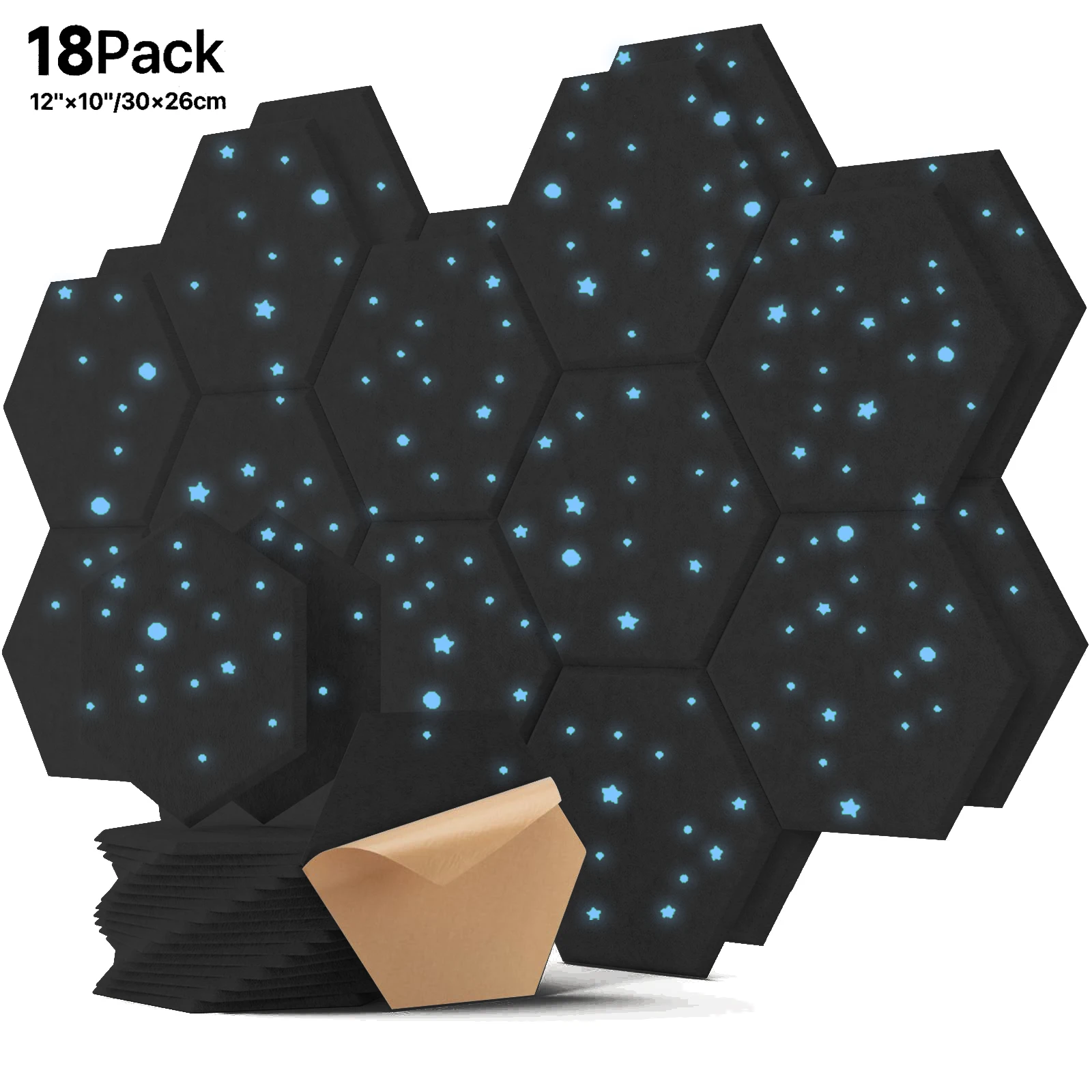 

Hexagonal self adhesive Sound Absorption Board Acoustic Panel 12 PCS Sound Insulation Foam Board Line Y-Lined Wall Panels