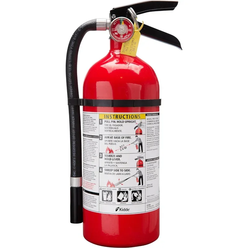 Pro 210 2A:10-B:C Fire Extinguisher, Rechargeable, Multi-Purpose Home & Kitchen , Use Grease