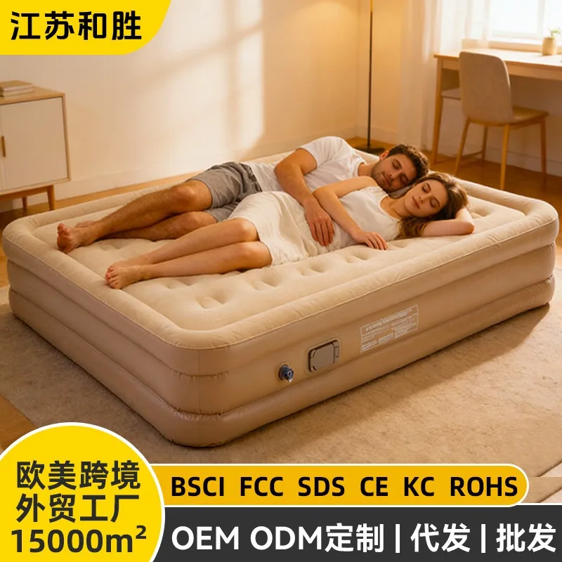 Lightweight lazy lunch break folding bed built-in pump for camping wear-resistant tent mattress