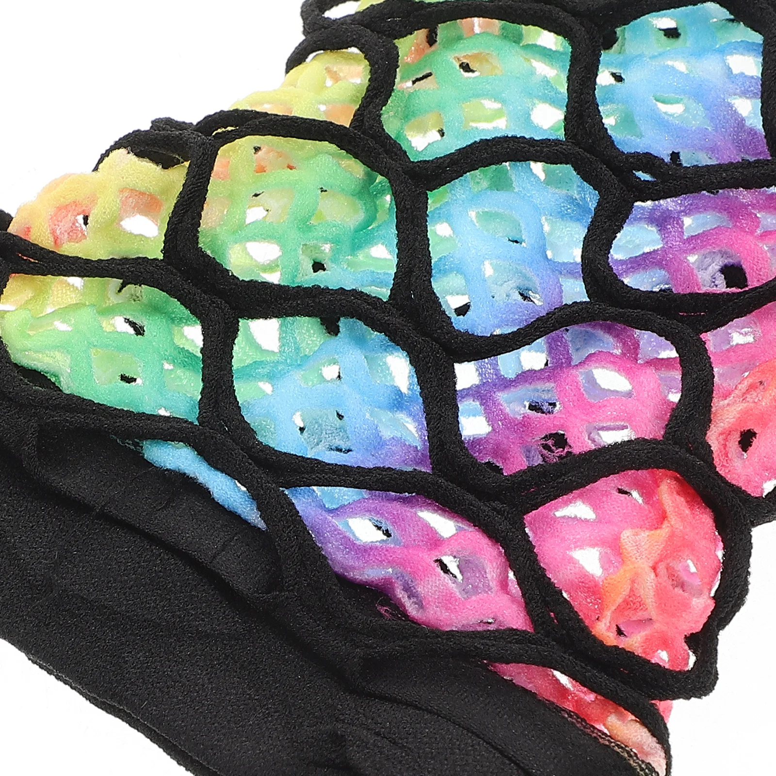 1 par neon colorido dupla camada fishnet luvas sem dedos durável confortável ajuste para mulher 80s festa de casamento punk cosplay