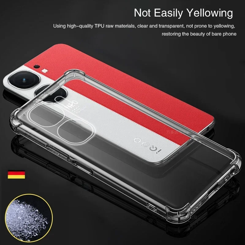 Luxury Clear Soft Airbag Phone Case for VIVO iQOO Neo9 Neo 9 9S Pro Plus 5G 360 Protector Air Bag Cover iQOONeo9sPro Armor Coque