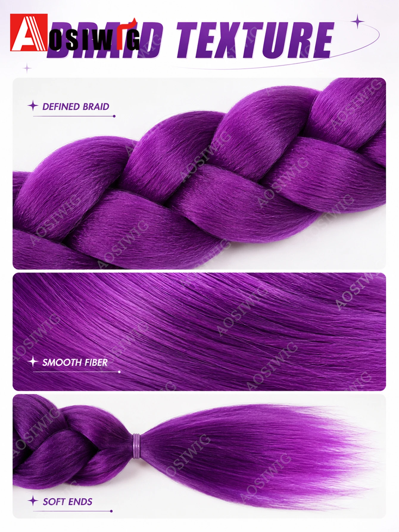 28inch Synthetic Hair Long Braided Purple Hair Ponytail Extensions Rumi Hairstyle Claw Clip Hair Wig for Kids for Chritmas Party
