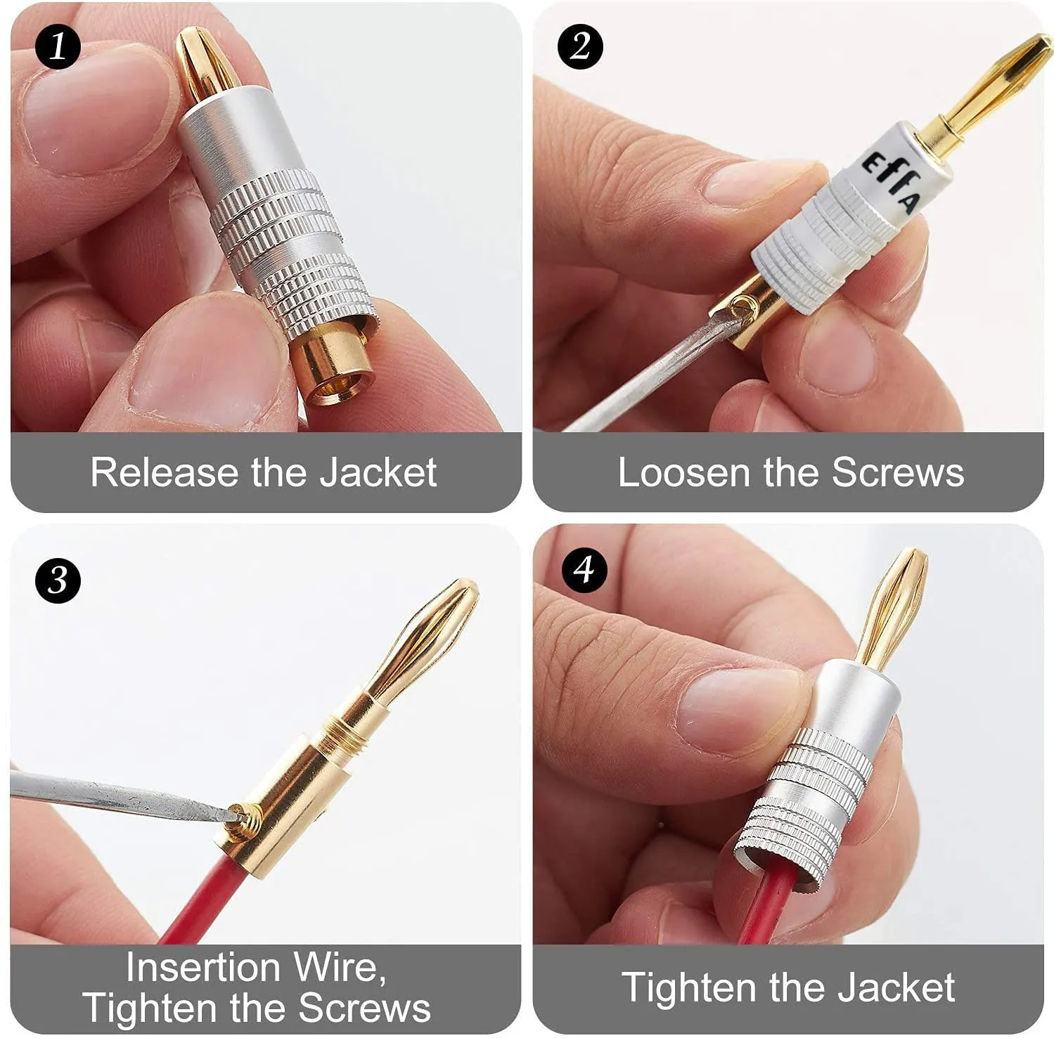 4 مللي متر Pailiccs الموز موصل لحام مجاني الموز التوصيل HIFI مكبر صوت كابلات الموصلات الفضة مطلي الصوت جاك المتكلم المقابس