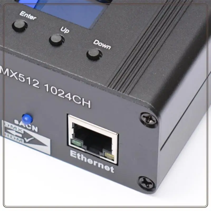 

Надежный интерфейс контроллера освещения Artnet DMX512 Ethernet 2 Universe 1024, дискотека, версия RDM/Ascn, Artnet DMX512 Ethernet Light
