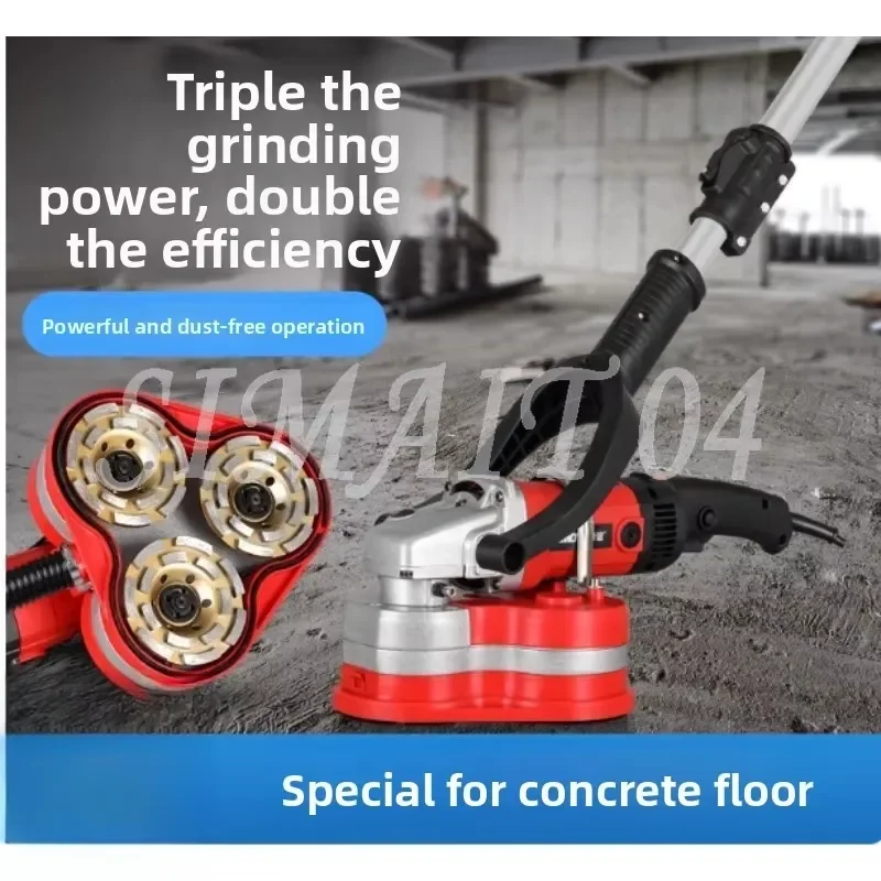 220V Concrete Floor Grinder Polishing Machine, for Cement Concrete Surface Grinding & Rough Scarifying