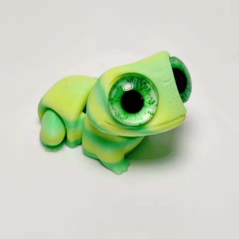 3D Printing Cute Big-eyed Frog Figurines Toy Home Decorations Joints Movable Realistic Eyes Mini Frog Animal Toy Children Gifts