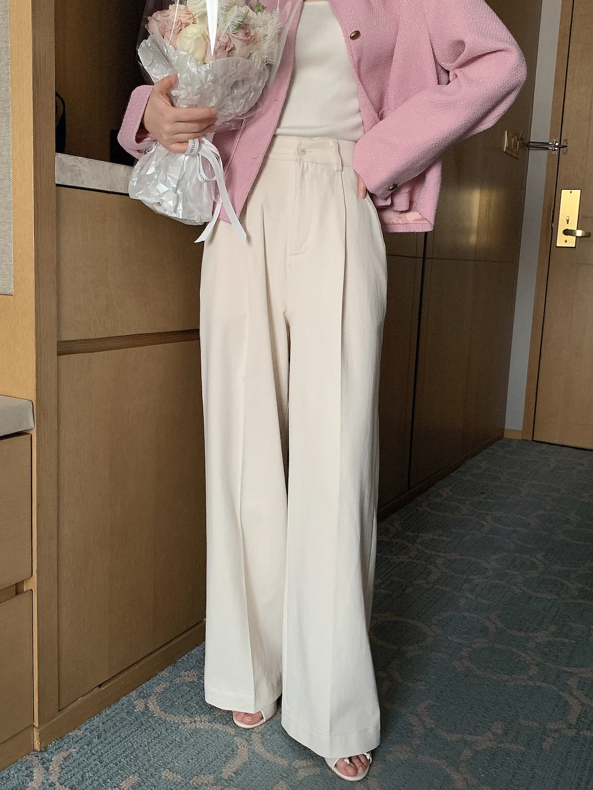 

ERRA Spring Summer Gentle Loose Lazy Dra High-End Commuter Casual Wide Leg Pants Long Floor-Length Trousers