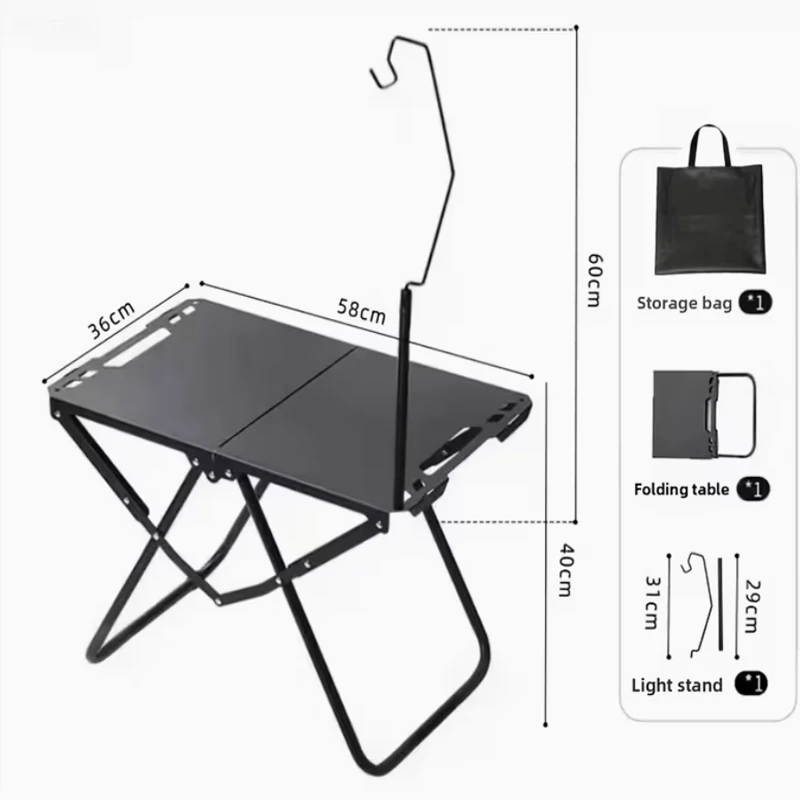 Tavolo pieghevole multifunzionale per esterni, ideale per campeggio, picnic e viaggi. Tavolo da campeggio, tavolo pieghevole, attrezzatura da campeggio, leggero e portatile.