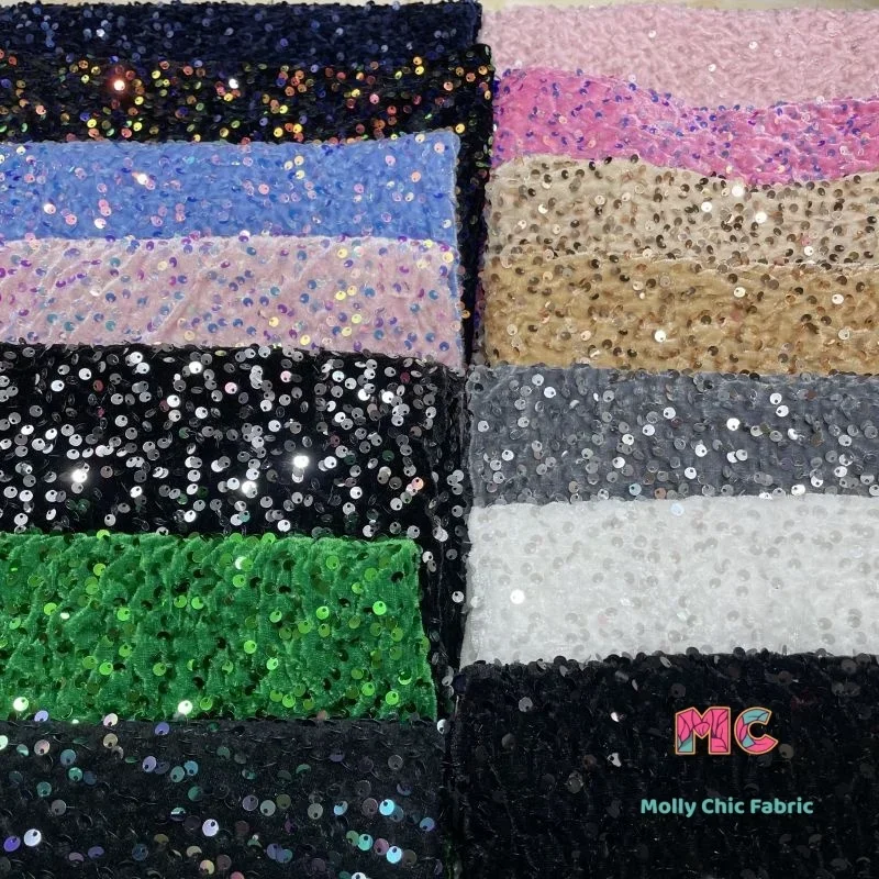 

Высокое качество эластичная вышивка цветная бархатная ткань с блестками DIY модное платье Cheongsam швейная ткань