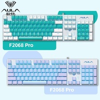 Aula F2068pro Mechanical Keyboard 104key Hot Swap Plating Wired Gaming Mixed Backlit Keyset for Desktop Wired Keyboard PC MAC