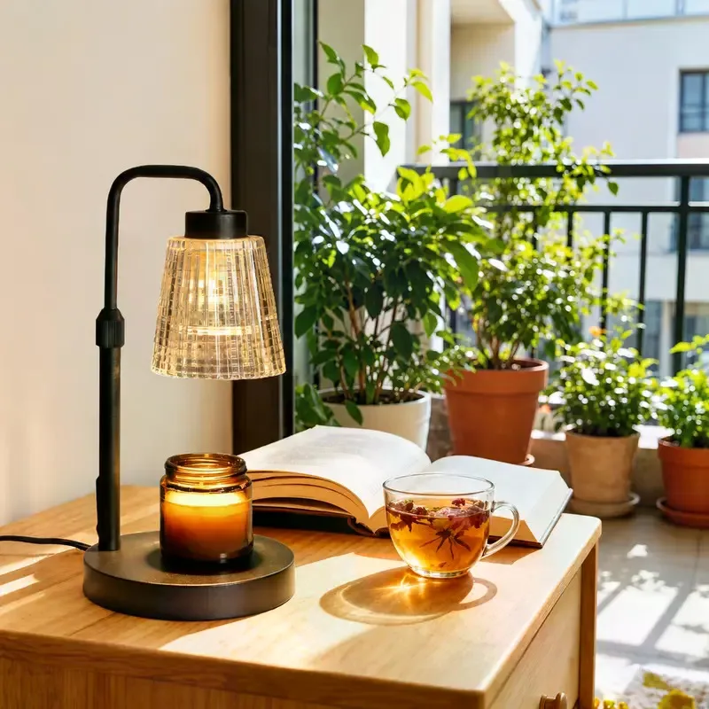 Glass Candle Warmer Lamp with Dimmable Light – Flameless, Constant Temperature & Built-In Filter. Elegant Aroma Wax Holder & Decorative Room Light. A Thoughtful Christmas Gift for Women & Home Decor Lovers