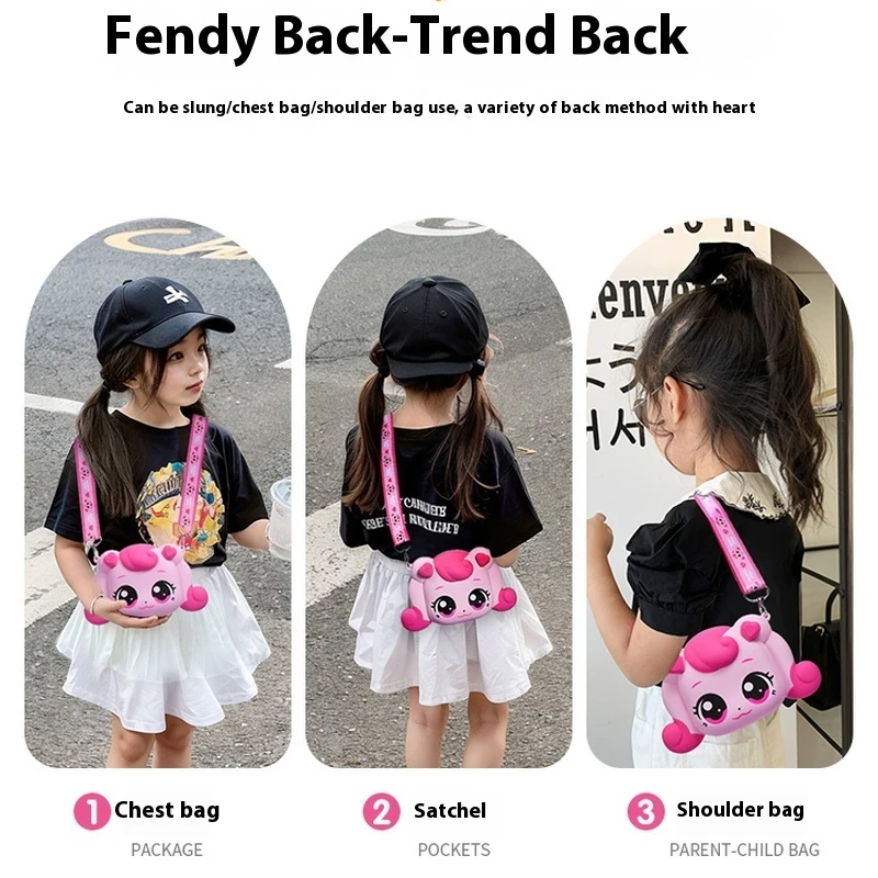 뜨거운 Kawaii Catchiniping Hatchuping Crossbody 가방 소녀 선물 실리콘 어린이 동전 지갑 만화 애니메이션 장난감 Teenies Ping 선물
