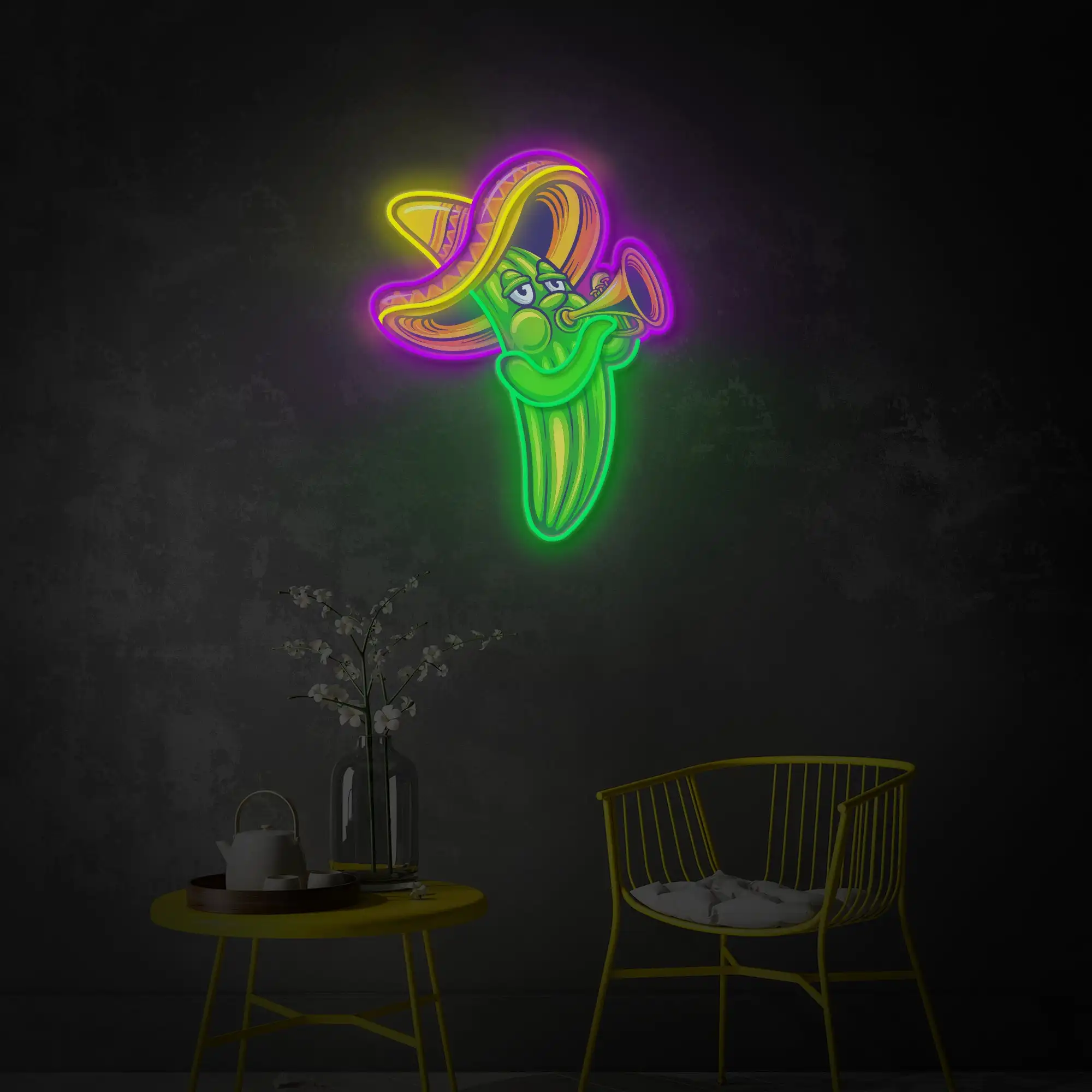 Cactus Mexica Neon Sign Wall Art Decor Dimmable Food Restaurant Sign Bedroom Bar Beer Club Theme Gift Pub Wall Art Hanging