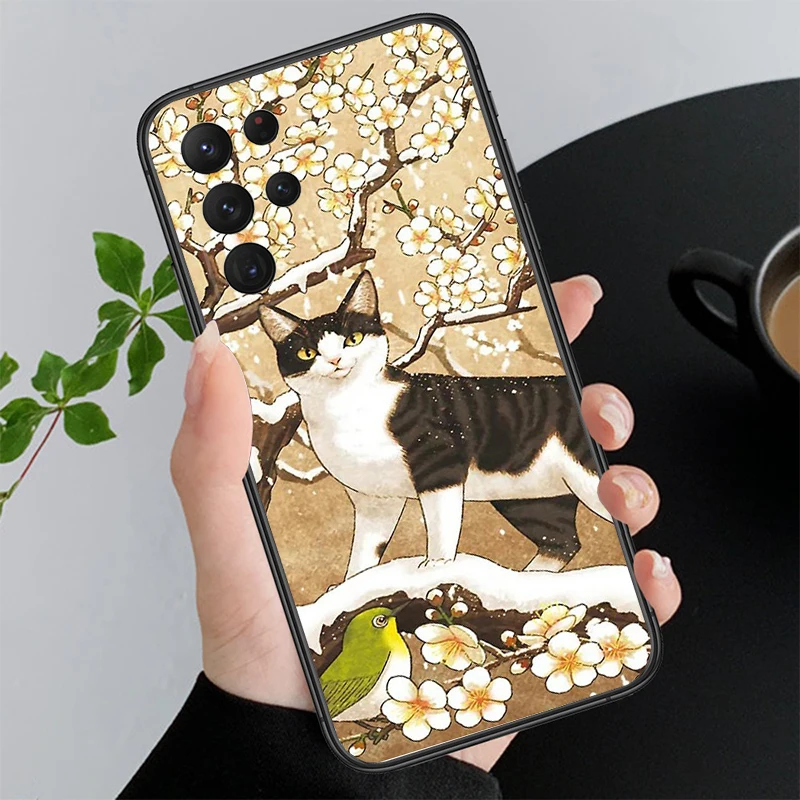 Cartoon Cat Phone Case For S24 S23 S22 S21 S20 Ultra S20 S22 S21 S23 S20 FE S24 Plus