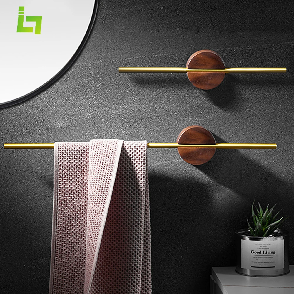 Pull Bathroom Towel Bar Space Aluminum Material Single Waterproof and Rust Free Towel Bar