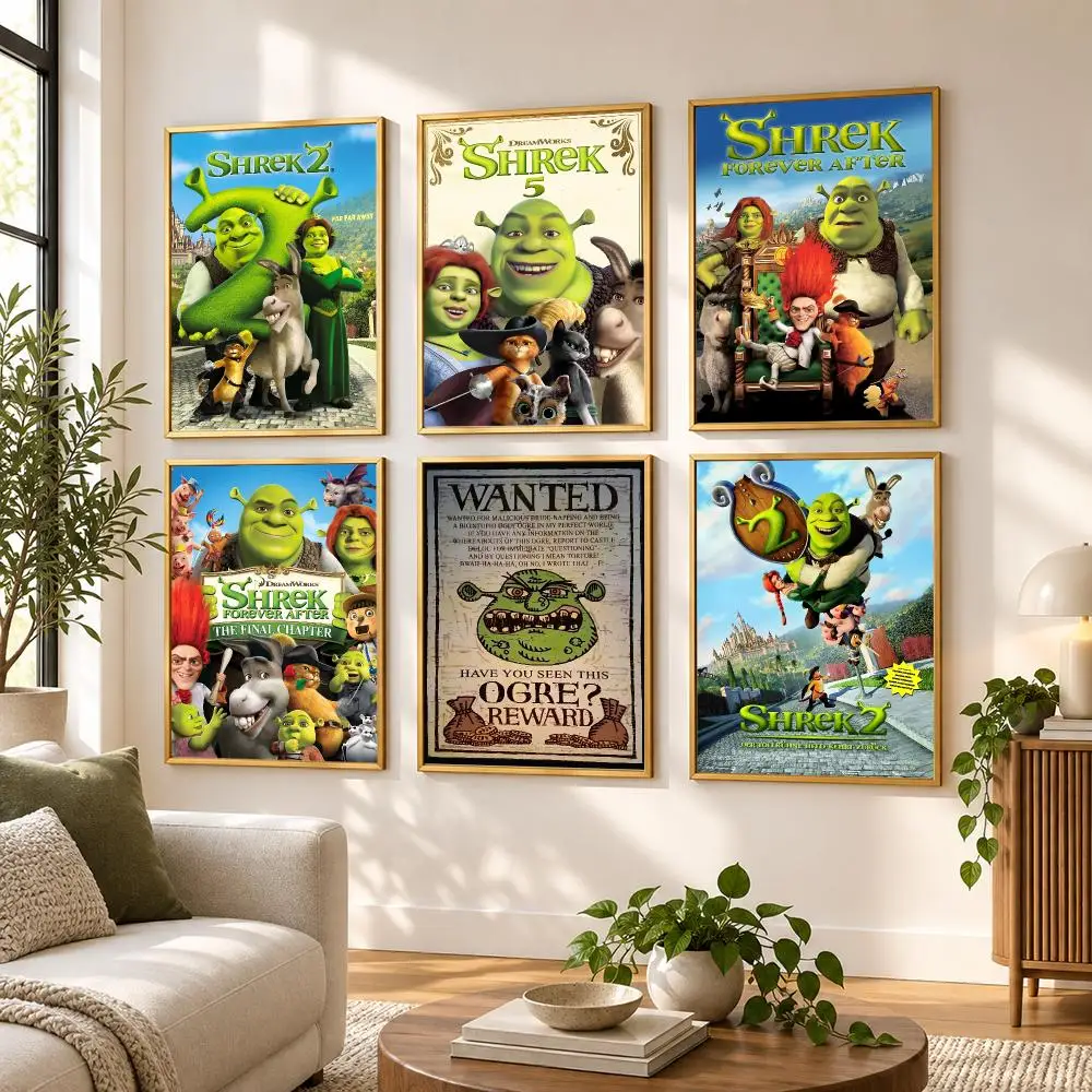 Movie S-Shrek 2 Poster HD art sticky wall waterproof home living room bedroom bar aesthetic decoration