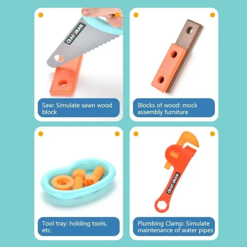 F62d Kids Toy Tool Set Realist Kids Construction Toy Construction pour les voitures Toy pour