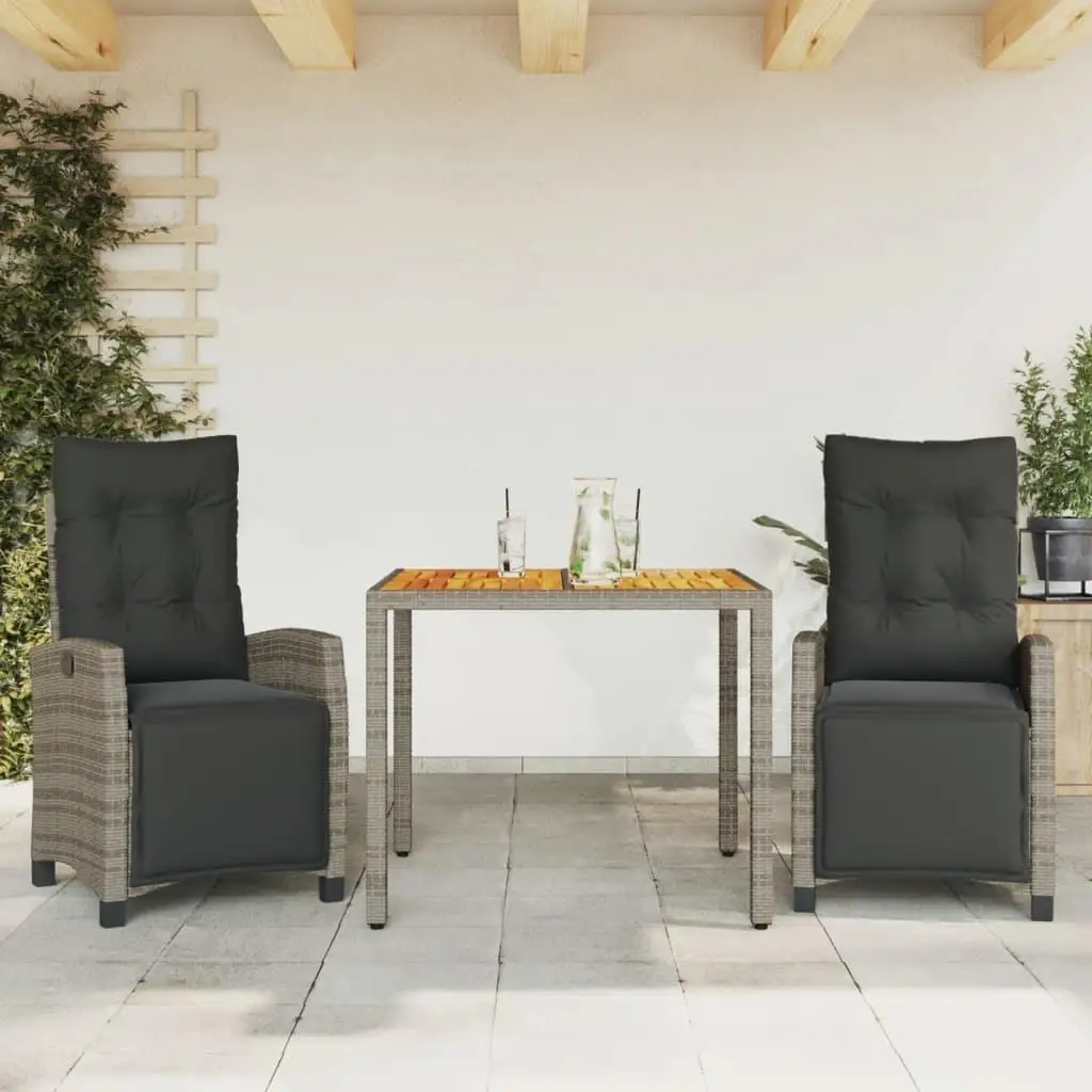 

Garden Dining Set Grey and Dark Grey Outdoor Furniture Stylish Table and Chairs for Patio Balcony Garden Decor