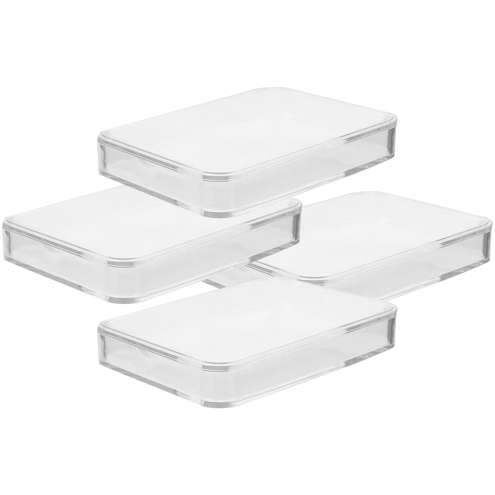 4 قطع صندوق تخزين العملات المعدنية، تفاصيل دقيقة، فتح سهل، إغلاق أفضل اختيار ملاحظات، حامل العملات المعدنية، صندوق مستدير شفاف #4