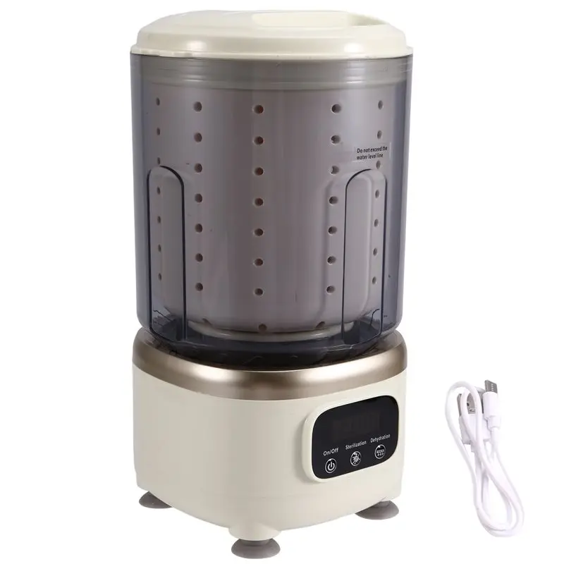 غسالة أوتوماتيكية صغيرة محمولة تعمل بشحن ASWUT-USB يمكن تجفيفها، لا حاجة إلى توصيل الإدخال، لا حاجة للتجميع