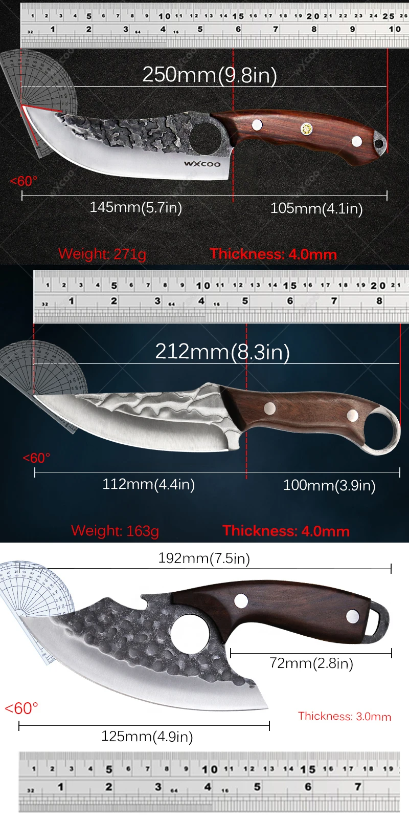 Slaughter Bone Cutting Knife for Cutting Pork and Mutton Household Knife for Cutting Meat Slices Fish Kitchen Knife Cooking Tool