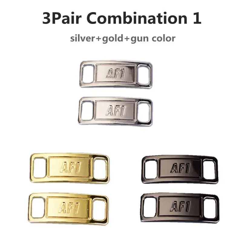 Combination AF1 Diamond Shoe Charms Fashion Laces Buckle Quality Metal Shoelaces Decorations Chapa Air Force 1 Shoes Accessories